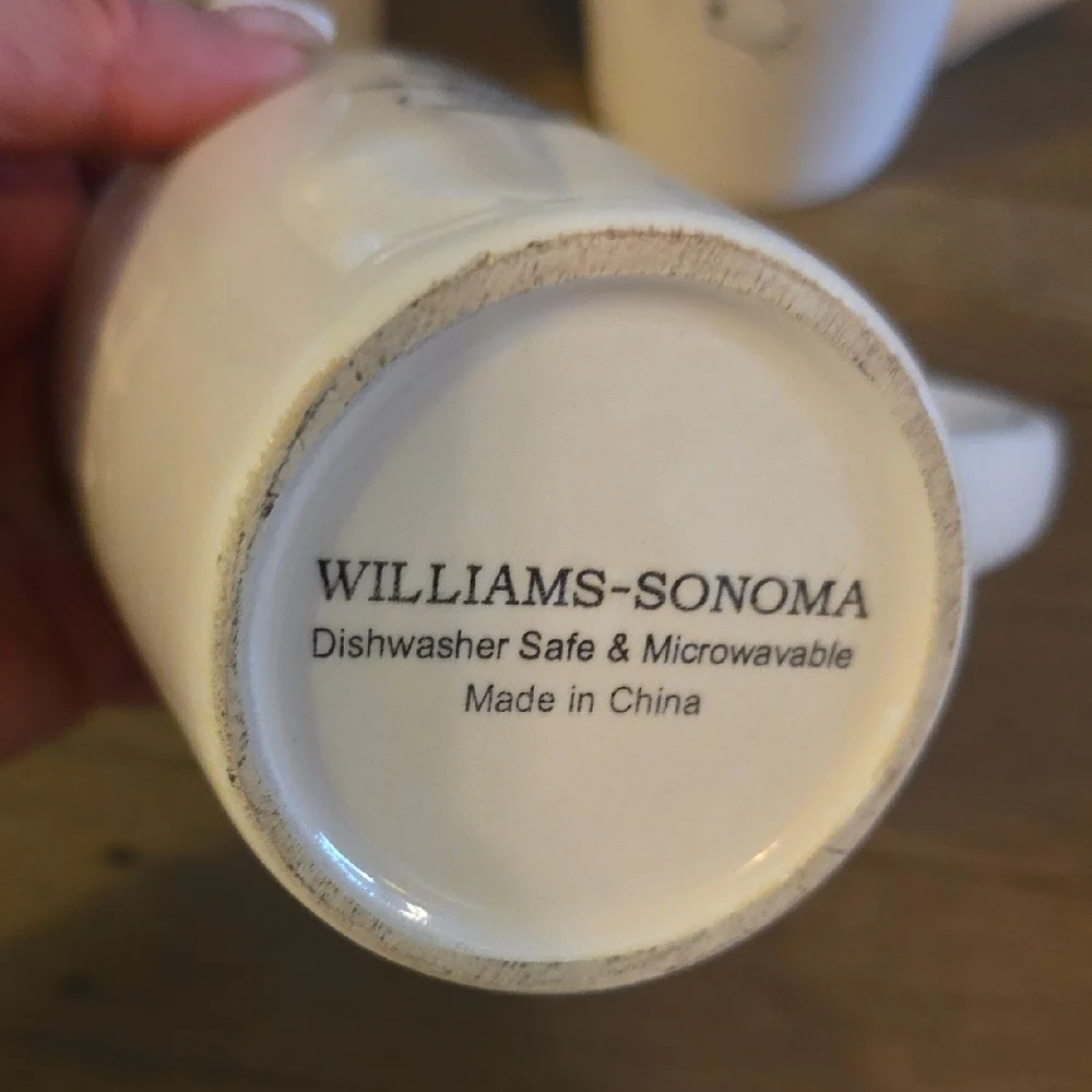 Williams Sonoma Festive Snowman Mugs - Set Of 3. Winter
